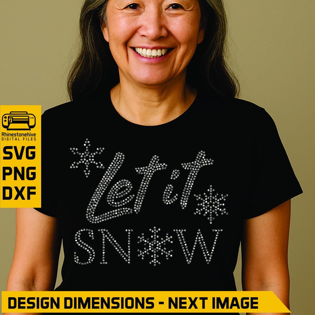Let It Snow Rhinestone Template | SS10 Holiday Design (digital Download ...