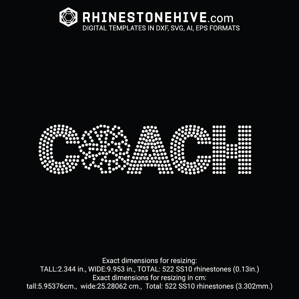 Coach Rhinestone Template Cheer Coach Filled Rhinestone Template Digital Download, Svg, Eps, Png ...