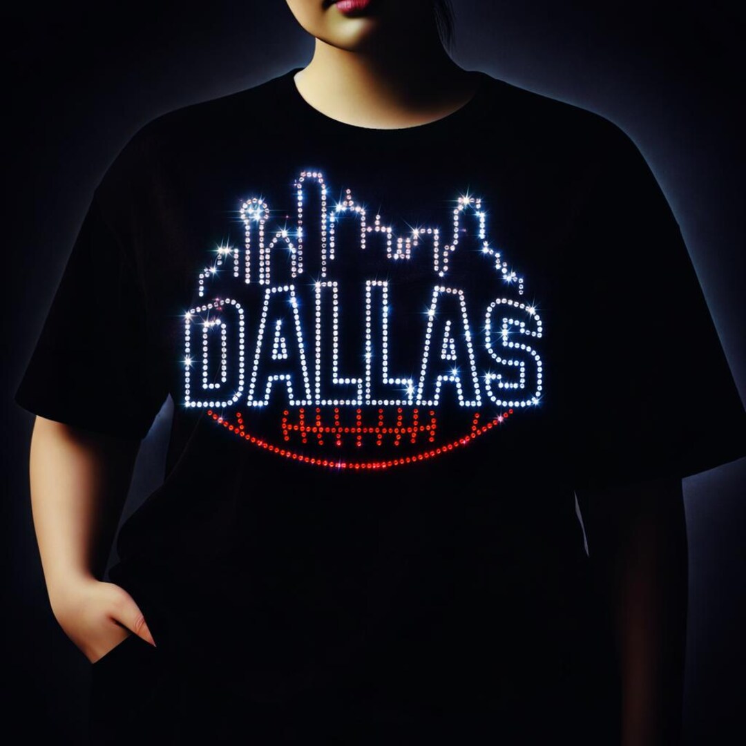 Dallas Football Rhinestone Template: Skyline Bling Design (digital ...