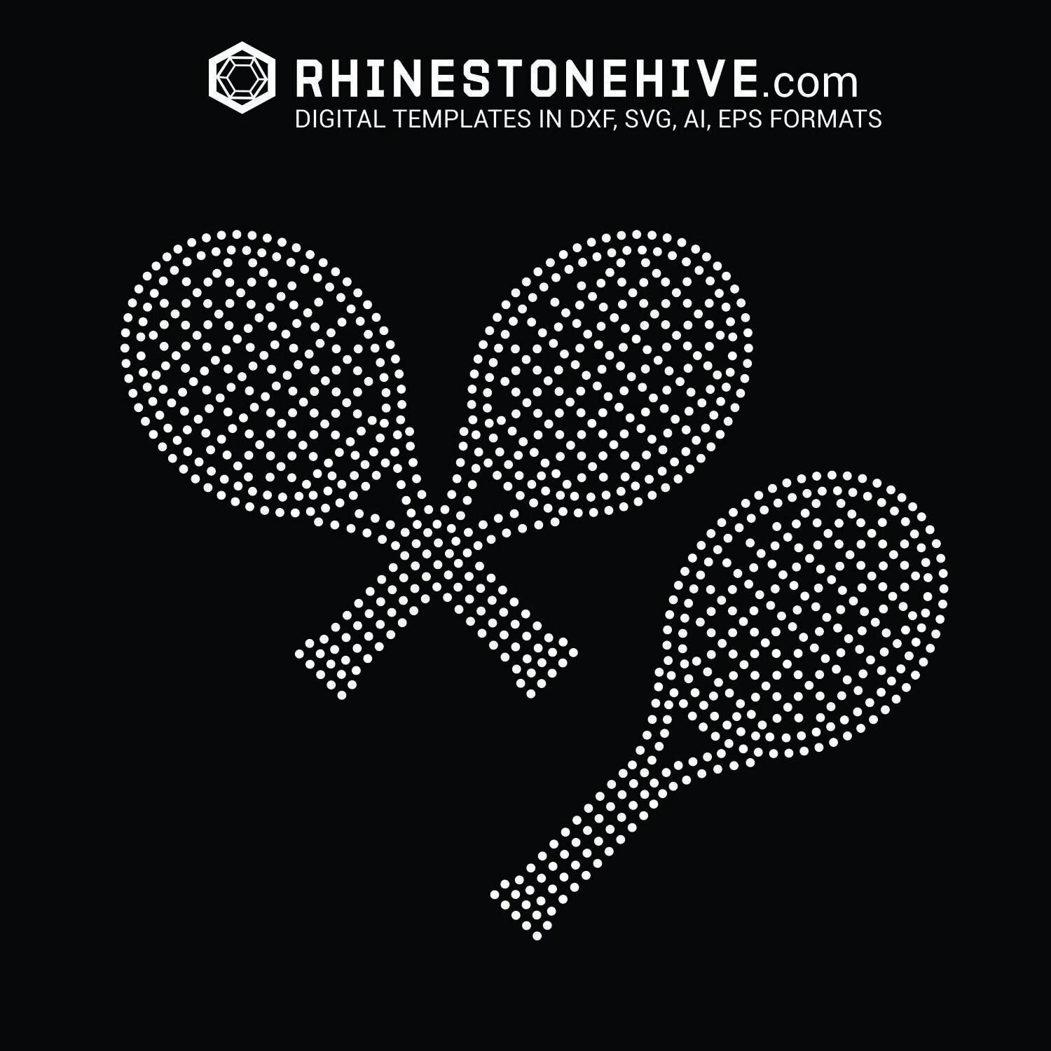 Rhinestone Racket Icon Tennis Racket Rhinestone Template Digital Download, Svg, Eps, Png, Dxf ...