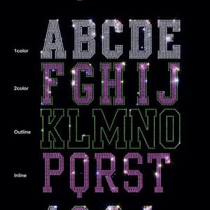 Rhinestone Template, 2-Color Varsity Font (svg, eps, png, dxf) (Digital Download)
