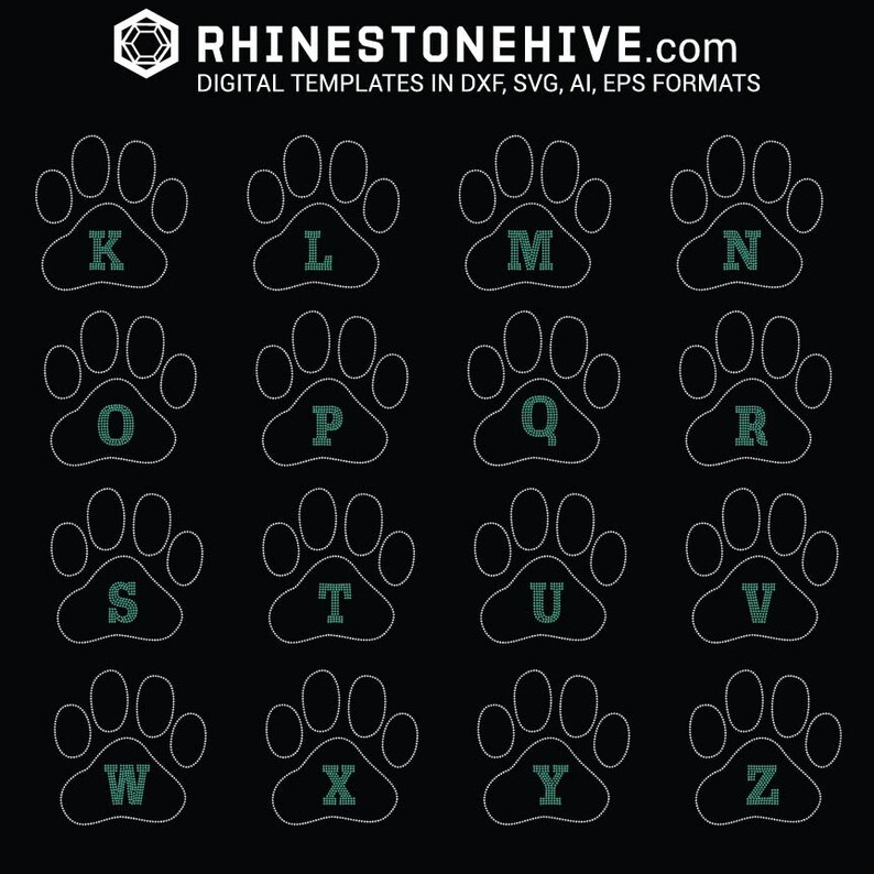 ALL Letters PAW Alphabet Digital Download, Svg, Eps, Png, Dxf ...