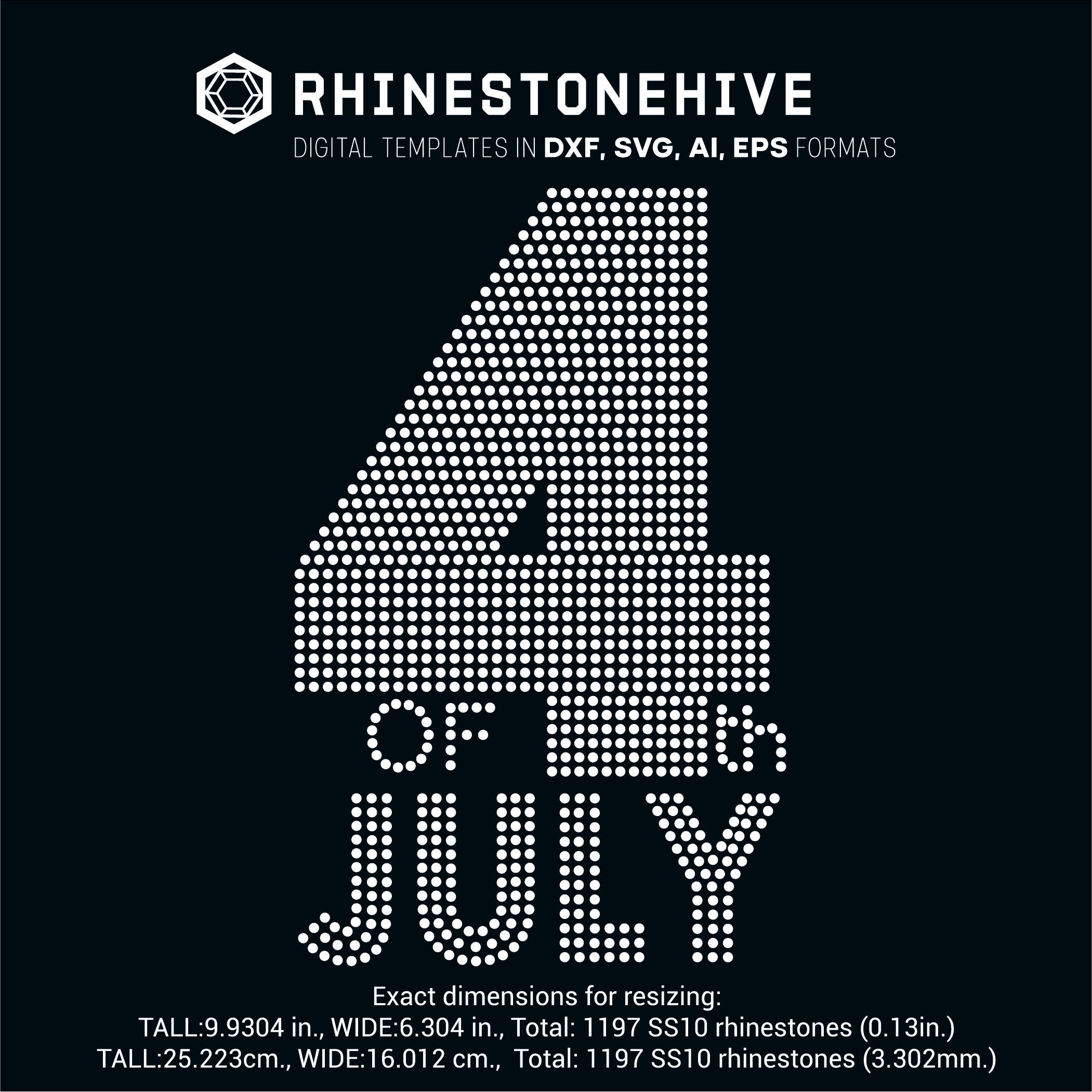 4th of July Rhinestone Templates Digital Download, Svg, Eps, Png, Dxf ...