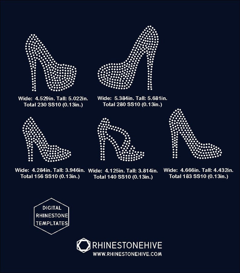 Download High heels heels rhinestone template digital download svg ...