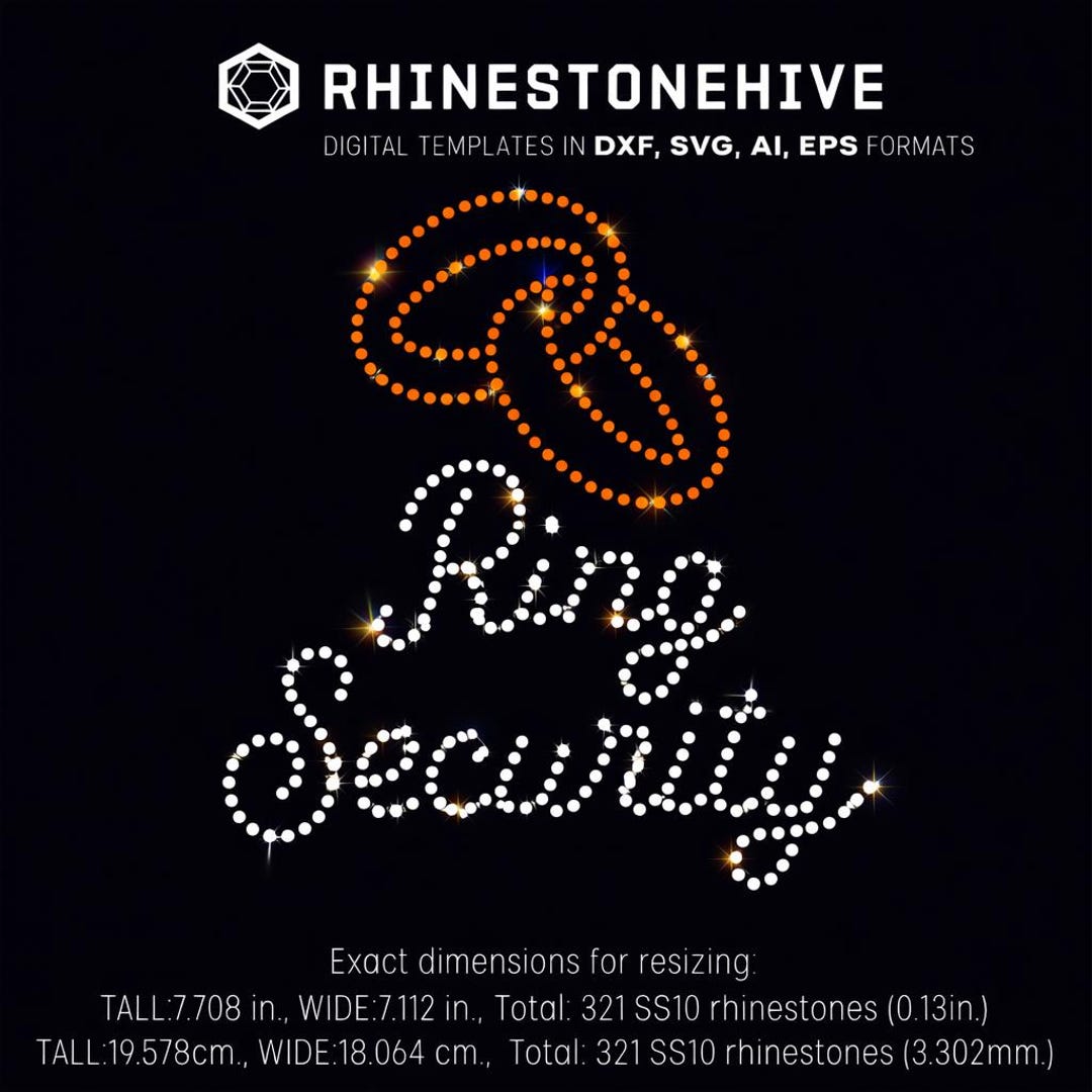 Ring Security Vector Files Ring Security Rhinestone Template Digital Download, Svg, Eps, Png, Dxf ...