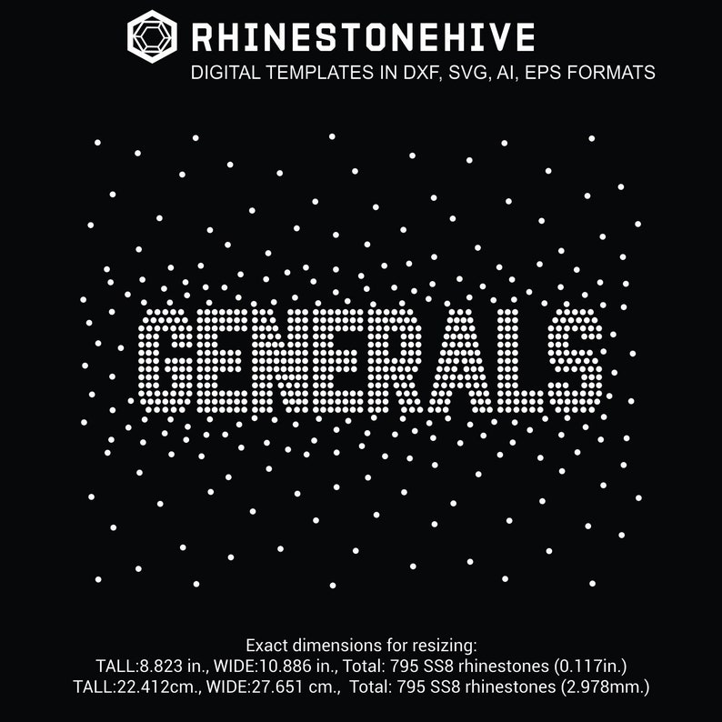 Military Rhinestone Logo Generals Rhinestone Template: Cheer, Leotard Design (digital Download ...