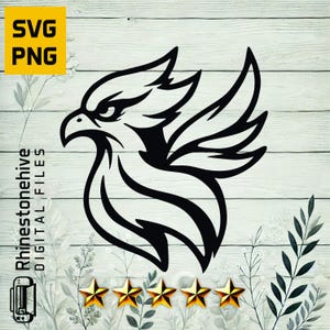 Phoenix oiseau SVG | Clipart oiseau tribal flamme | Silhouette d'aigle de feu pour Cricut et laser (SVG, PNG), design de t-shirt, numérique
