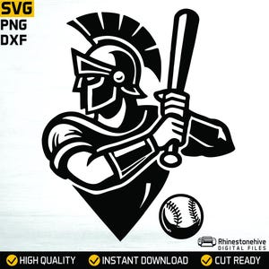 Gladiator Baseball Player SVG | Warrior Mascot Clipart (Digital Download)