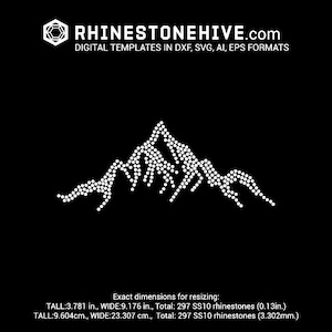 Mountains rhinestone template digital download, svg, eps, png, dxf