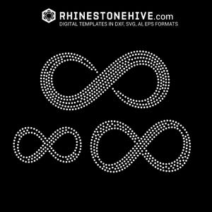 Infinity loops strassteen sjablonen digitale download, svg, eps, png, dxf
