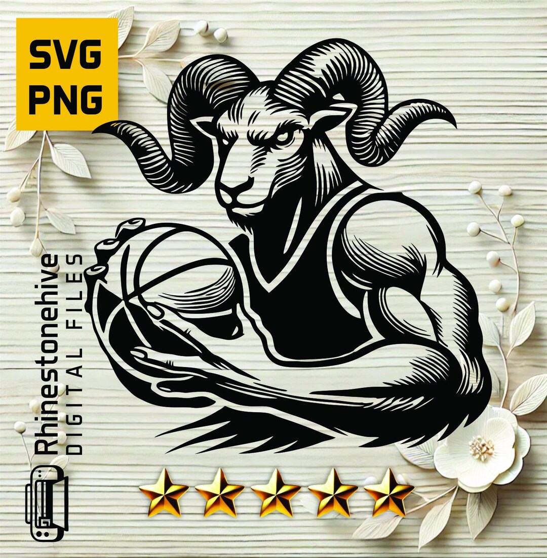 Ram Basketball Mascot SVG: Team Logo Design (digital) - Etsy