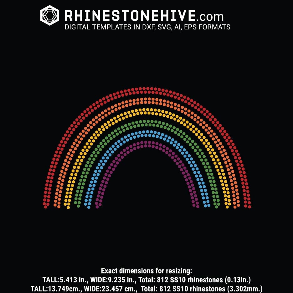 Rainbow Rhinestone Template SVG – Pride Hotfix Design (digital Download ...