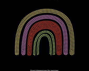 Boho rainbow rhinestone template digital download, svg, eps, png, dxf