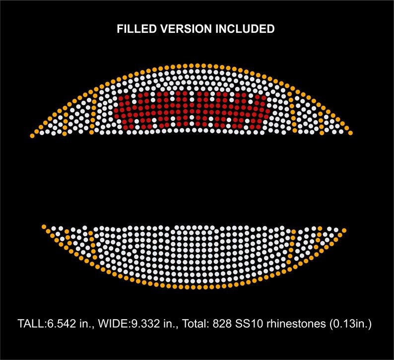 Custom Football Rhinestone SVG Template | Cricut, Silhouette (digital ...