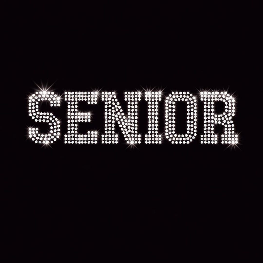 Senior Rounded Letters Senior Large Bold Rhinestone Template Digital Download, Svg, Eps, Png ...