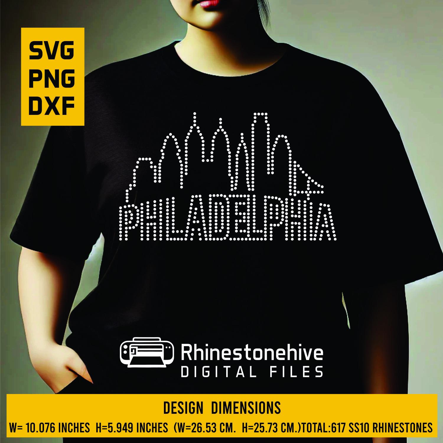 Pride Rhinestone Transfer Philadelphia Skyline Rhinestone Template | City Pride Design (digital ...