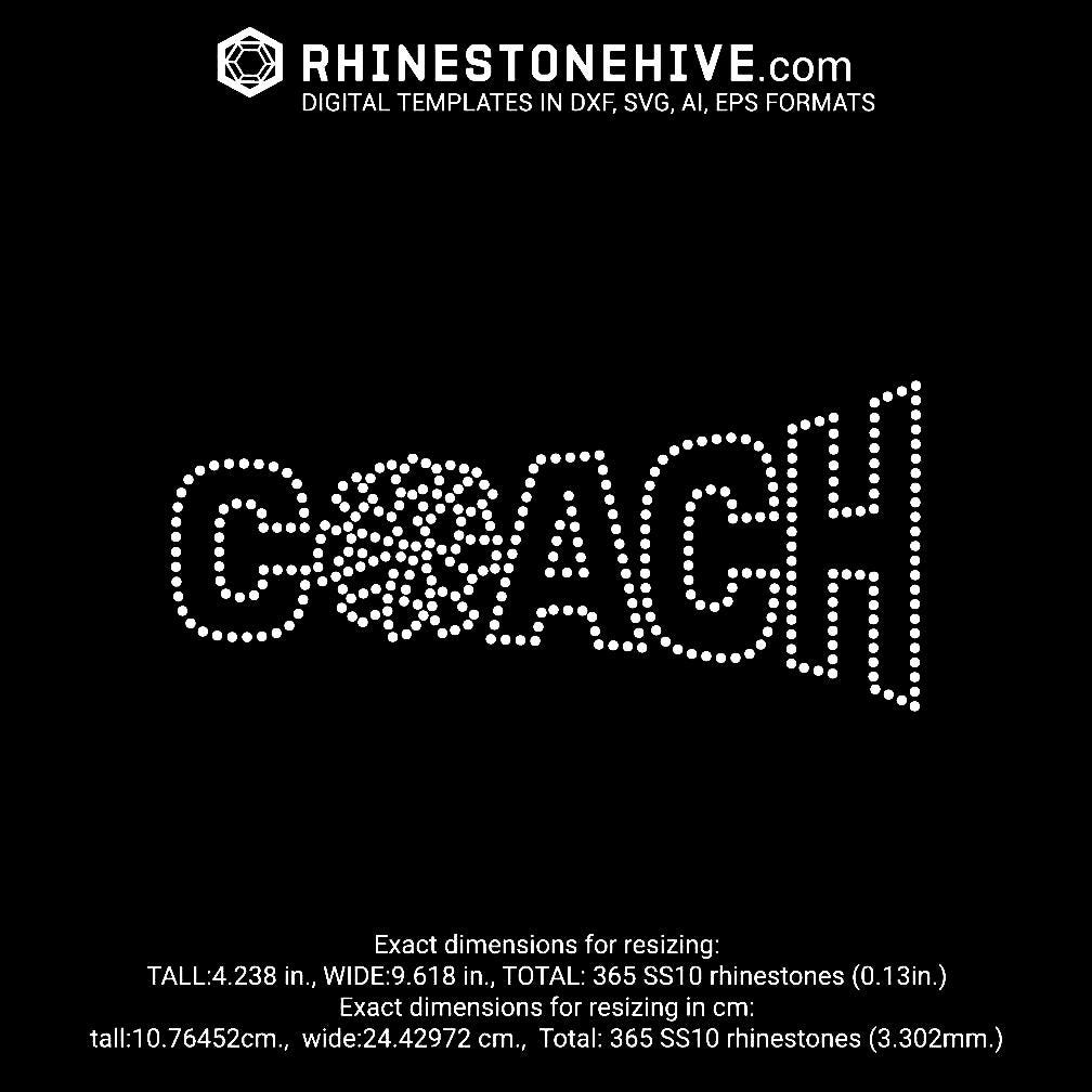 Coach Rhinestone Template Cheer Coach Outline Expandable Rhinestone Template Digital Download ...