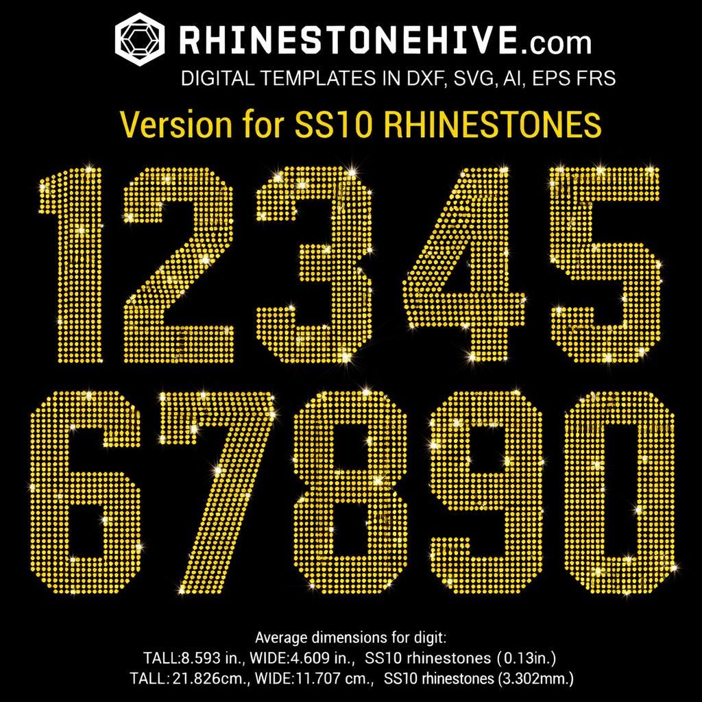 Sport Digits, Numbers 0-9 Ss10 Sizerhinestones Digital Download, Svg ...