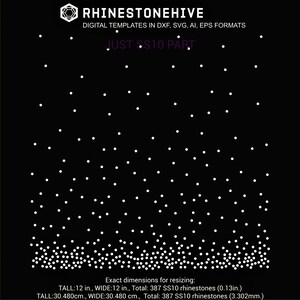 12in. Scattered Pattern 2 With Ss10 and Ss16 Rhinestone Template ...