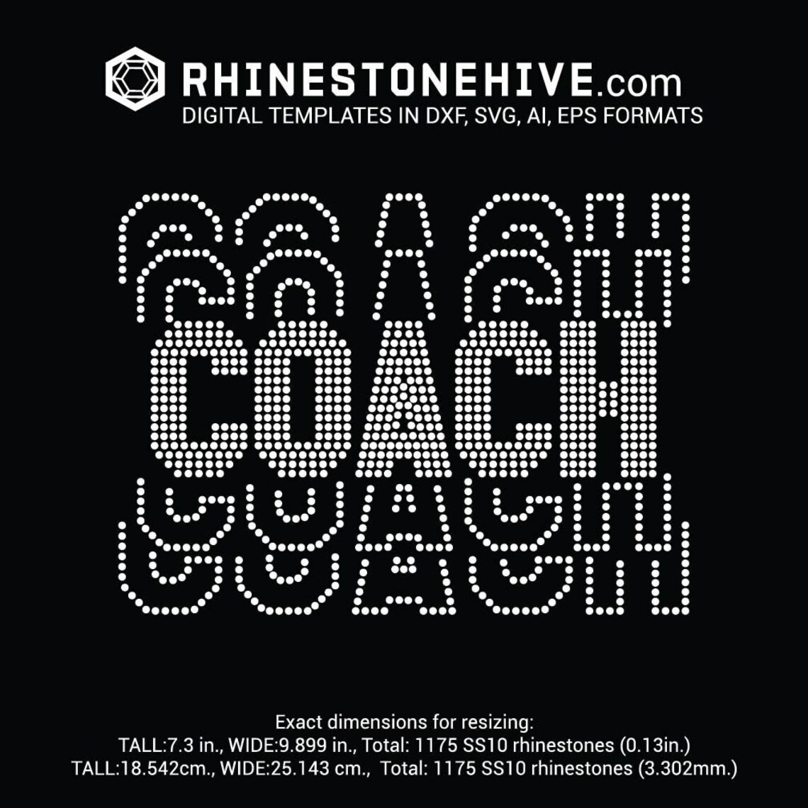 Coach Rhinestone Template Coach Rhinestone Template SVG | Sports Bling Shirt Design (digital ...