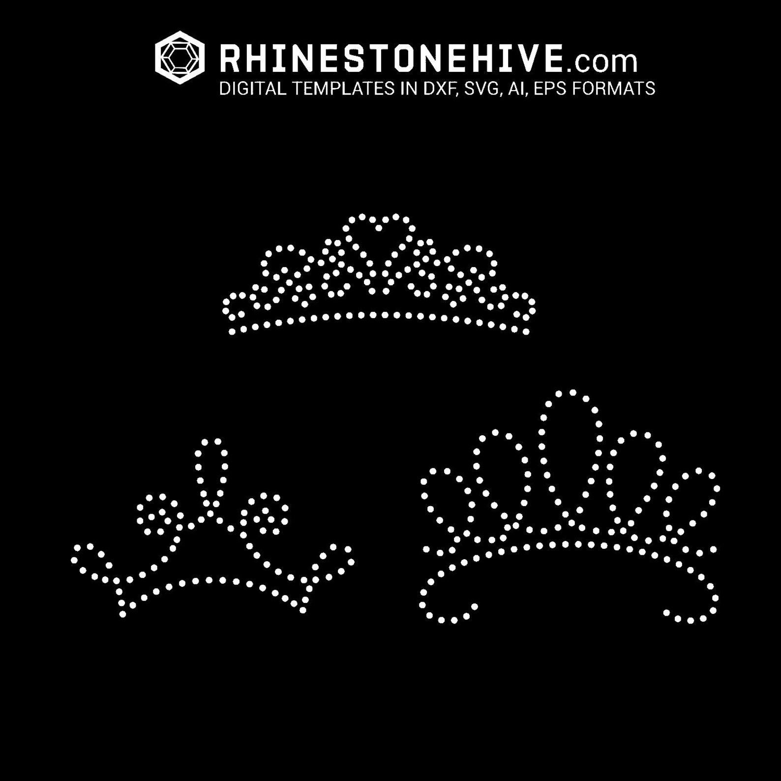 Tiara, Tiaras Rhinestone Template Digital Download, Svg, Eps, Png, Dxf ...