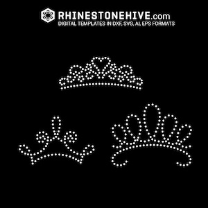 Tiara, tiaras rhinestone template digital download, svg, eps, png, dxf