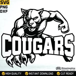 Mascota de los Pumas Feroces - Equipo Deportivo SVG y PNG (Descarga Digital)