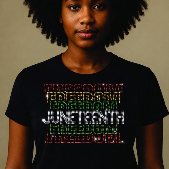 Juneteenth freedom rhinestone template digital download, svg, eps, png, dxf