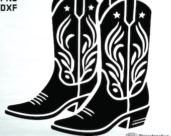 Cowboy Boots Digital Design – Western SVG PNG Clipart