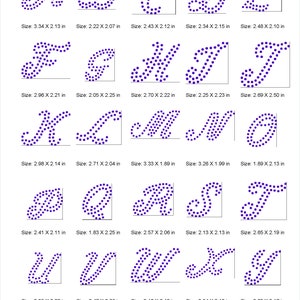 Rhinestone Alphabet Template: Fancy Letters & Numbers (digital Download ...