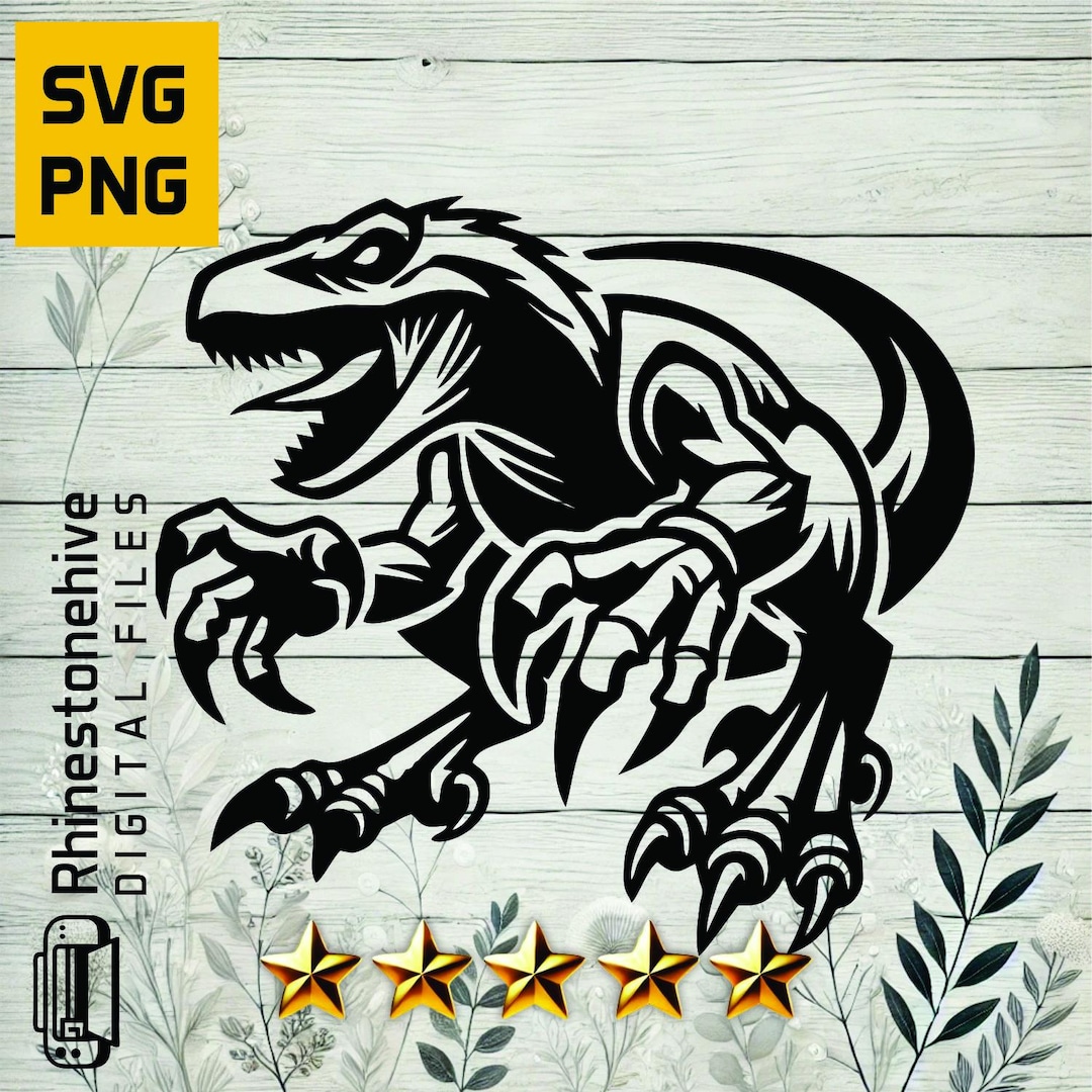 Ferocious Raptor – Dynamic Dinosaur Vector Illustration Design (SVG ...