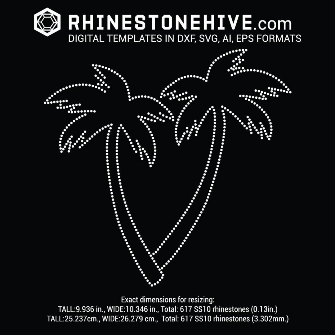 Palm Trees Rhinestone SVG | Tropical Summer Design | Beach PNG DXF ...