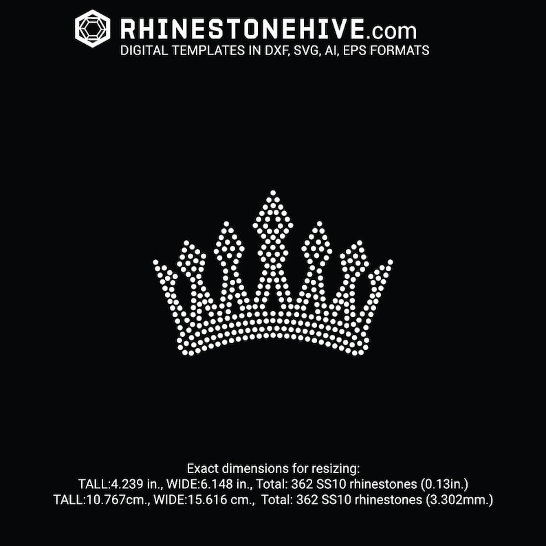 2 Rhinestone Crown Template Designs, DIY Apparel (digital Download) - Etsy