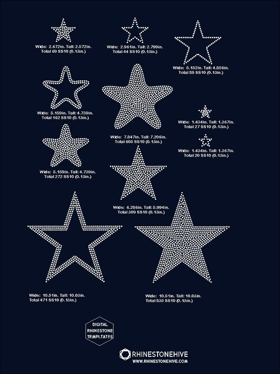 Download Free Stars Star Rhinestone Templates Digital Download Svg Eps Etsy SVG Cut Files