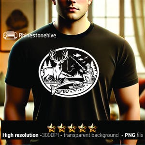 Fishing SVG, hunting PNG, outdoor adventure clipart, wildlife vector, deer and fish design, angler silhouette, hunter emblem, mountain nature scene, fishing lodge artwork, backwoods camping digital file, sporting life print, rustic cabin decor, bass fishing cut file, fly fishing illustration, forest wildlife emblem, river fishing vector, wilderness explorer graphic, deer hunting scene, country lifestyle print, outdoorsman decal, national park inspired artwork, fisherman t-shirt