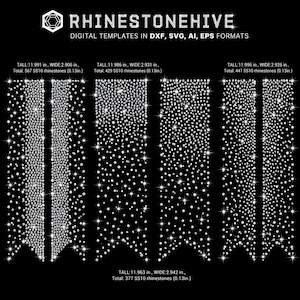 Gradient fill Bows Rhinestone Template, V tail, 3 inch rhinestone digital download, svg, eps, png, dxf