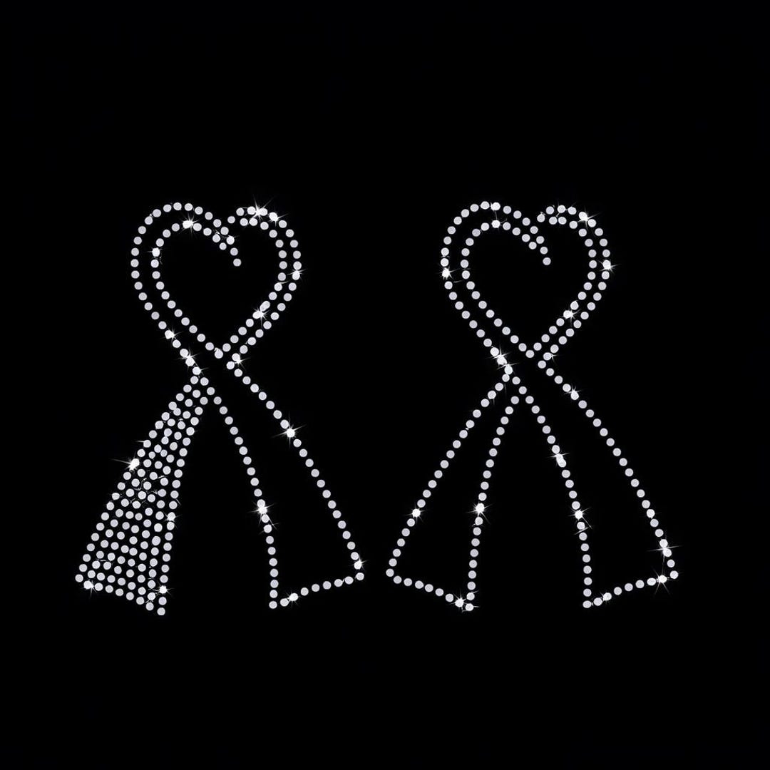 Heart Cancer Ribbon Rhinestone Template Digital Download, Svg, Eps, Png ...