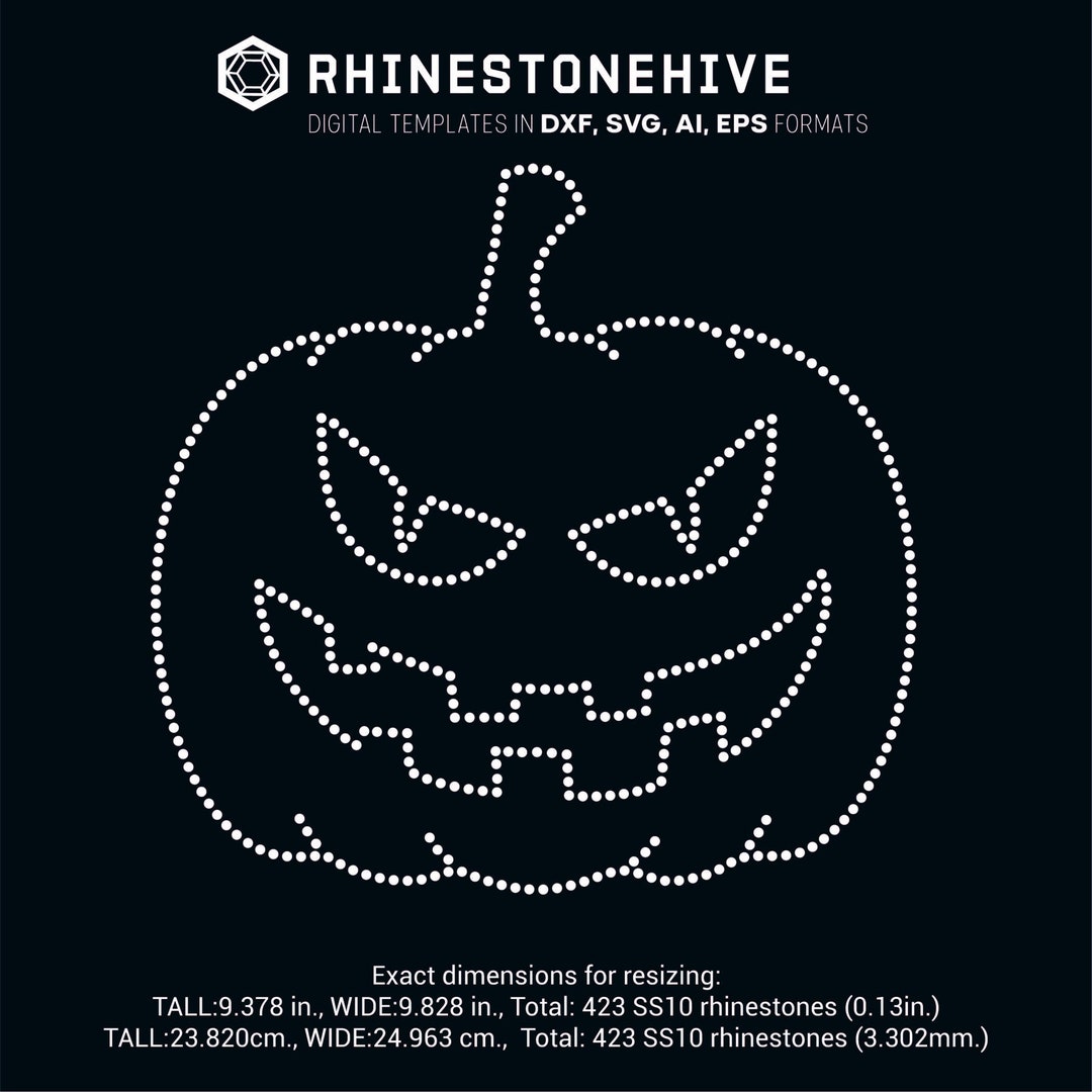 Pumpkin Ribbon Rhinestone Halloween Pumpkin Rhinestone Template (digital Download) - Etsy