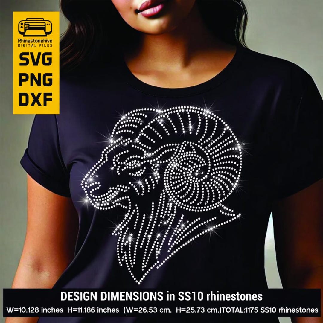 Rams Mascot Rhinestone Design: Wild Animal Head Silhouette (digital ...