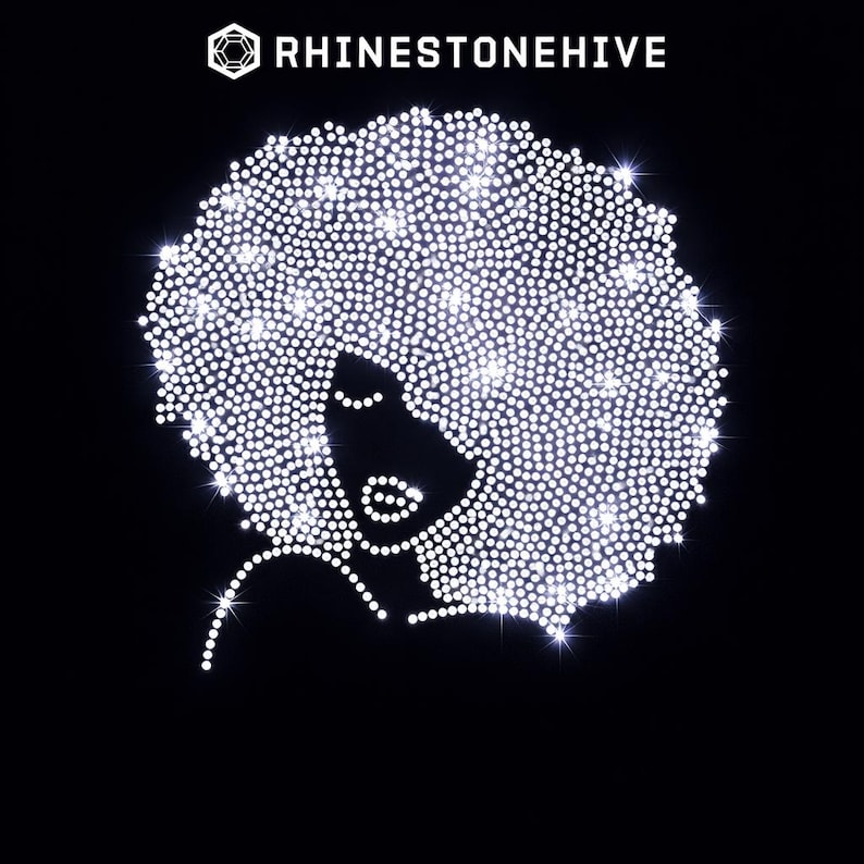 Afro Woman Rhinestone SVG Template | Black Girl Magic Bling (digital ...