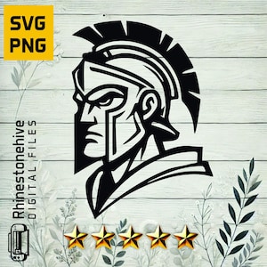 Spartan Helmet SVG | Warrior Head Clipart | Gladiator Mascot Vector for Cricut, Laser, Sublimation,for  Logos  T-Shirt Design, digital