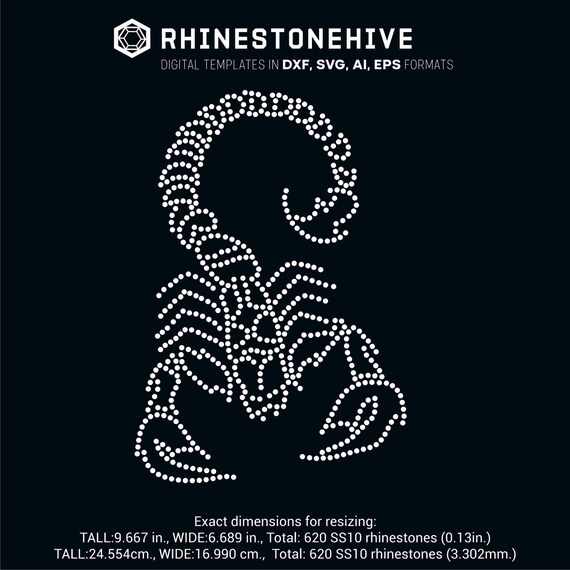 Download Scorpio Rhinestone Template Digital Download Svg Eps Png Etsy