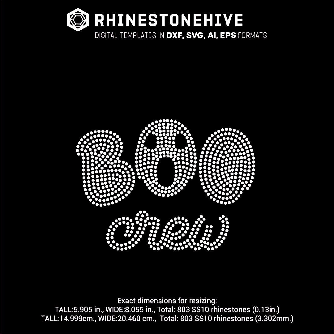 Rhinestone Boo Boo Crew, Halloween Rhinestone Template Digital Download, Svg, Eps, Png ...