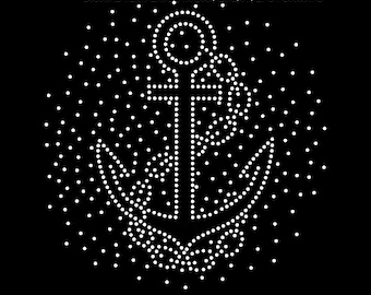 Anchor Rhinestone Template SVG | Nautical SS10 Hotfix Design
