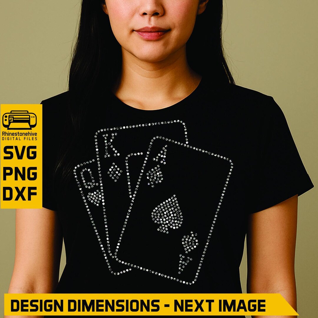 Poker Cards Rhinestone Template | Ace King Queen SVG PNG DXF (digital ...