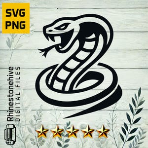 Cobraslang SVG | Agressieve slang clipart | Snake Head-ontwerp (svg, png), T-shirtontwerp, digitaal