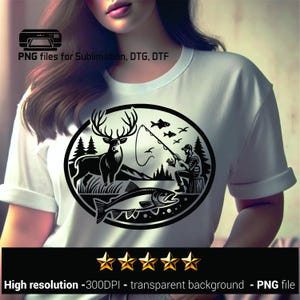 Fishing SVG, hunting PNG, outdoor adventure clipart, wildlife vector, deer and fish design, angler silhouette, hunter emblem, mountain nature scene, fishing lodge artwork, backwoods camping digital file, sporting life print, rustic cabin decor, bass fishing cut file, fly fishing illustration, forest wildlife emblem, river fishing vector, wilderness explorer graphic, deer hunting scene, country lifestyle print, outdoorsman decal, national park inspired artwork, fisherman t-shirt