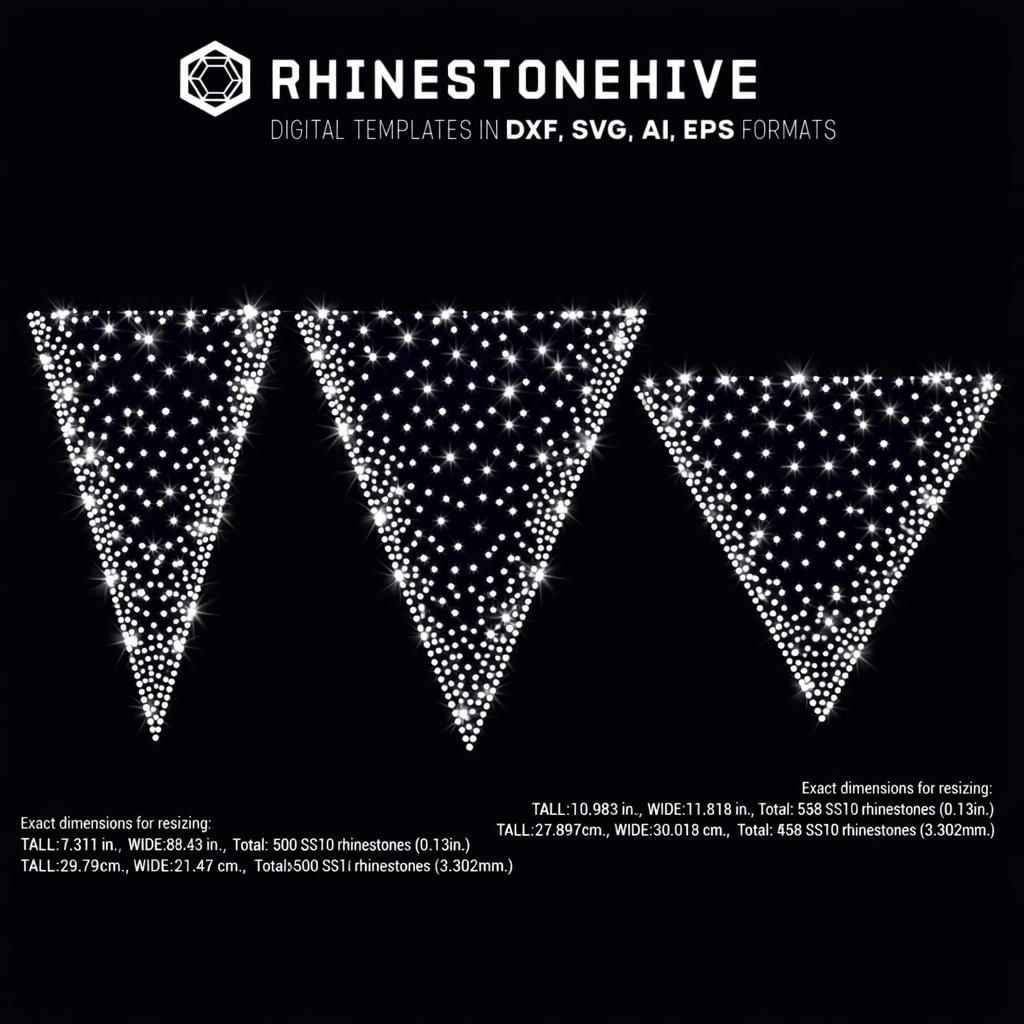 V Shape Rhinestone Template, Gradient Design (digital Download) - Etsy UK