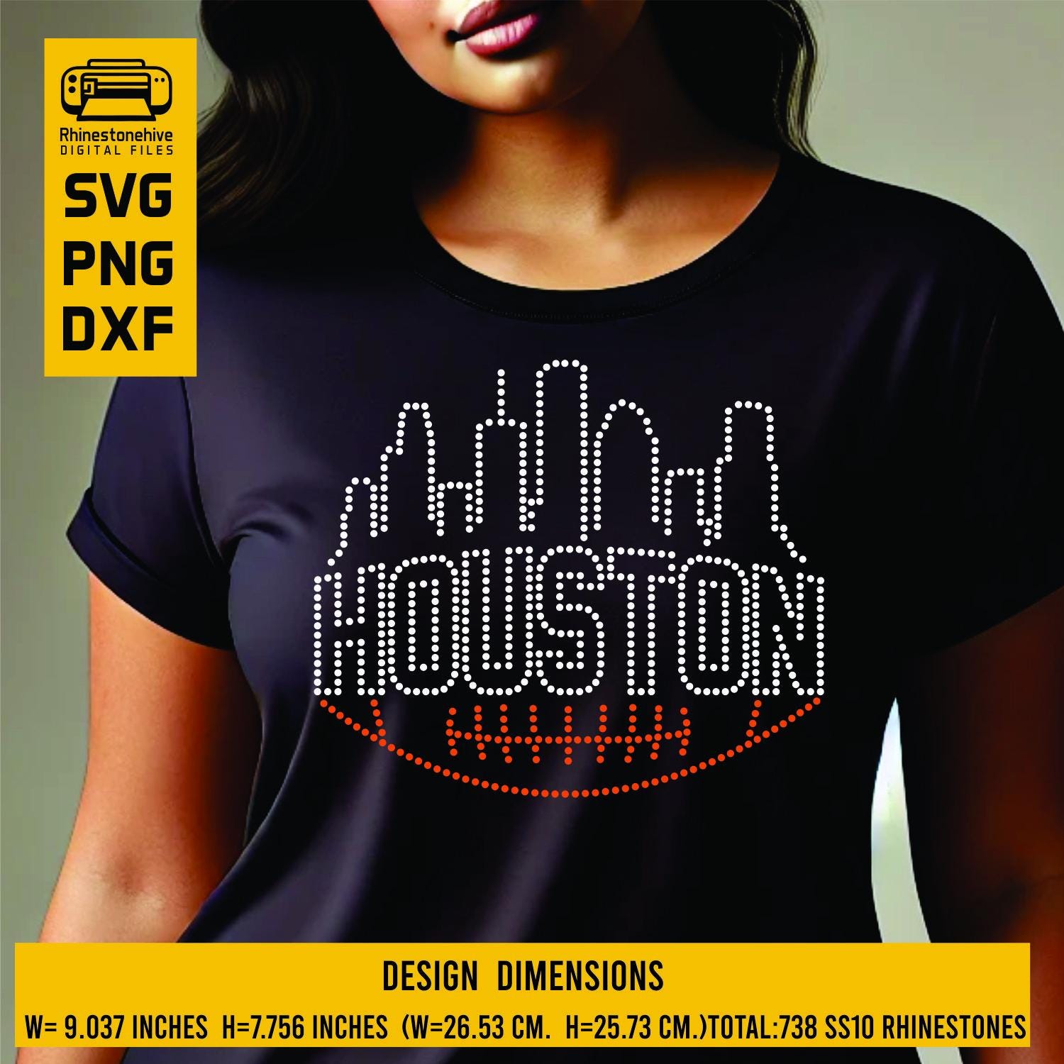 Houston Football Rhinestone Template SVG | City Skyline, SS10 Design ...