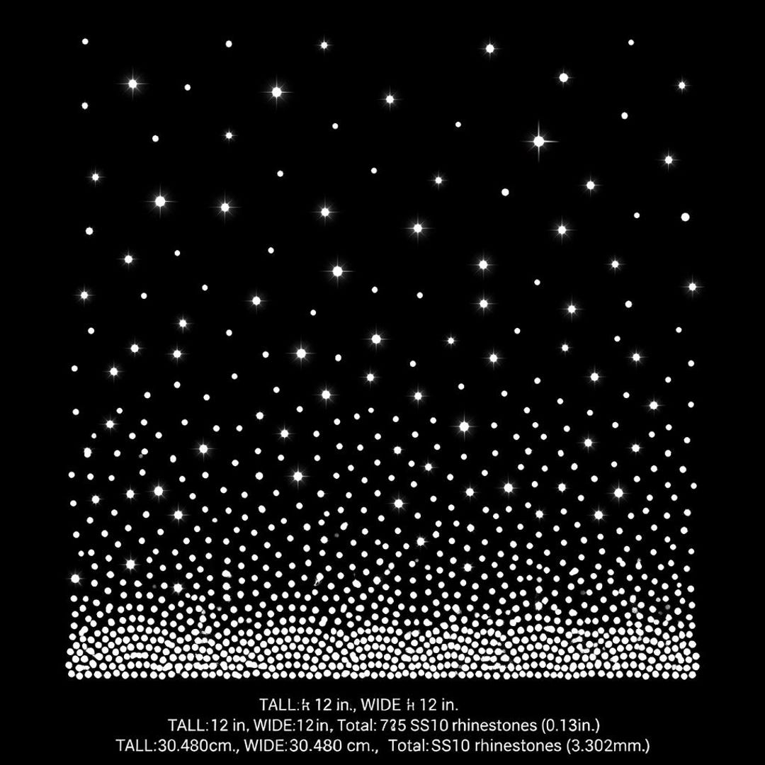 Rectangle Rhinestone Pattern 12in. Scattered Pattern 5 Rhinestone Template, Rhinestone Digital ...